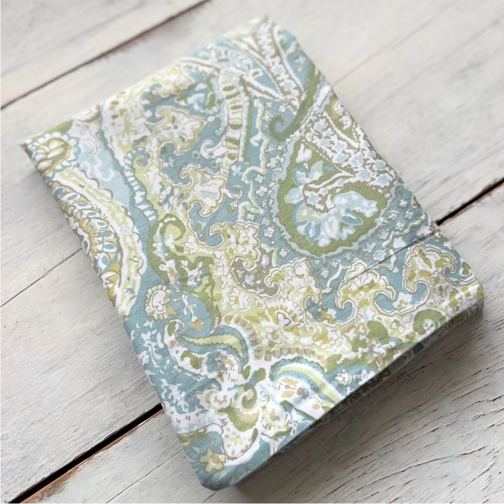 1 Pottery Barn Paisley EURO Pillow Sham Sienna Blue/Green 26” Pattern Cotton HTF - Picture 2 of 7